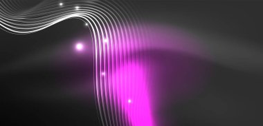 Soyut arkaplan neon dalgası. Duvar kağıdı, afiş, arkaplan, iniş sayfası, duvar resimleri, davetiyeler, posterler için yüksek teknoloji tasarımı