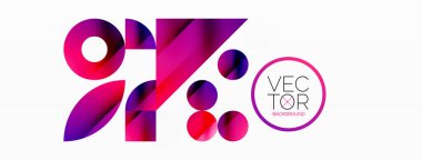 Vektör arkaplanı. Minimalist geometrik arkaplan daireler ve şekillerle süslenmiş. Dijital tasarımlar, sunumlar, web sitesi afişleri, sosyal medya paylaşımları için yaratıcılığı davet eden soyut sanat