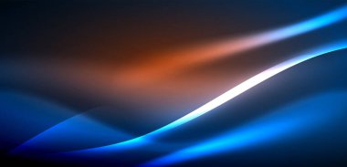 Neon ışıklarının ruhani parıltısında dinamik dalgalar. Hareket akışkanlığı ile neonun ışıl ışıl cazibesini birleştiren kavram, hem canlılığı hem de gelecekteki karmaşıklığı somutlaştıran büyüleyici arka plan.