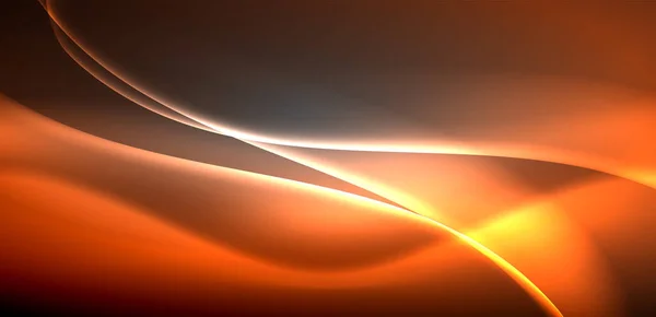 Neonljus Vågor Sväller Över Bakgrunden Fascinerande Dans Luminiscens Och Rörelse — Stock vektor