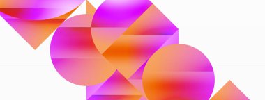 Serene gradyan şablonu. Çemberler ve üçgenler minimalist mükemmellikte karışıyor. Biçim ve renklerin nazik bir şekilde birleşmesi dengeli ama büyüleyici bir zemin oluşturur, modern karmaşıklığı somutlaştırır.