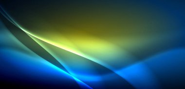 Neon ışıklarının ruhani parıltısında dinamik dalgalar. Hareket akışkanlığı ile neonun ışıl ışıl cazibesini birleştiren kavram, hem canlılığı hem de gelecekteki karmaşıklığı somutlaştıran büyüleyici arka plan.