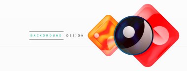 Soyut arkaplan tasarımı titizlikle hazırlanmış vektör bileşiminde parlak cam geometrik şekiller sergiliyor.