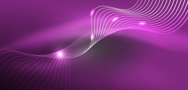 Soyut arkaplan neon dalgası. Duvar kağıdı, afiş, arkaplan, iniş sayfası, duvar resimleri, davetiyeler, posterler için yüksek teknoloji tasarımı