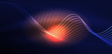 Soyut arkaplan neon dalgası. Duvar kağıdı, afiş, arkaplan, iniş sayfası, duvar resimleri, davetiyeler, posterler için yüksek teknoloji tasarımı