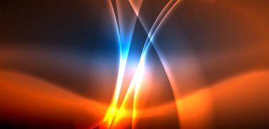 Neon ışıklarının ruhani parıltısında dinamik dalgalar. Hareket akışkanlığı ile neonun ışıl ışıl cazibesini birleştiren kavram, hem canlılığı hem de gelecekteki karmaşıklığı somutlaştıran büyüleyici arka plan.