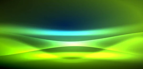 Ondes Dynamiques Dans Lueur Éthérée Des Néons Concept Fusionne Fluidité — Image vectorielle