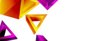 Üçgen soyut arkaplan. 3D vektör temel biçim teknolojisi veya iş konsepti bileşimi. Duvar kağıdı, afiş, arkaplan veya iniş için moda tekno iş şablonu