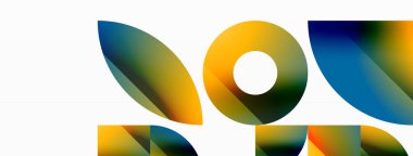 Çemberler ve çeşitli şekiller birleşerek çağdaş zemin oluşturarak yaratıcılığı ateşliyor. Dijital tasarımlar, sunumlar, web sitesi afişleri, sosyal medya paylaşımları için tasarım