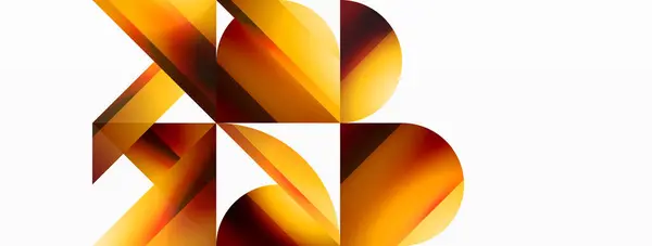 Levendige Kleuren Driehoeken Cirkels Witte Achtergrond Verstrengelen Boeiende Harmonieus Uitgebalanceerde — Stockvector