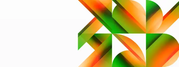 Triangles Cercles Couleurs Vibrants Sur Fond Blanc Entrelacent Pour Créer — Image vectorielle