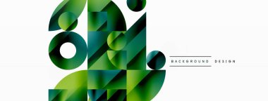 Vektör arkaplanı. Minimalist geometrik arkaplan daireler ve şekillerle süslenmiş. Dijital tasarımlar, sunumlar, web sitesi afişleri, sosyal medya paylaşımları için yaratıcılığı davet eden soyut sanat