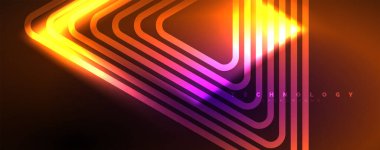 Neon parlak çizgiler ve açılar, sihirli enerji uzay ışığı konsepti. Duvar kağıdı, afiş, arkaplan, broşür, katalog, kapak, broşür