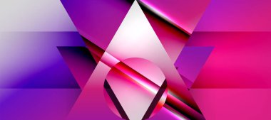 Trendy minimal geometric composition abstract background. Shadow lines and lights on glossy triangles backdrop. Vector Illustration For Wallpaper, Banner, Background, Card, Book Illustration