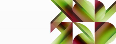 Gradyan renk üçgenleri ve beyaz daireler. Dinamik karışım büyüleyici görsel etki yaratıyor. Dijital tasarımlar, sunumlar, web sitesi afişleri, sosyal medya paylaşımları için geometrik arkaplan