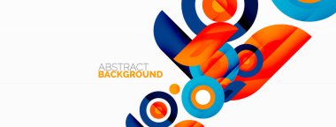 Soyut yuvarlak şekiller arka plan. Minimalist dekorasyon. Çemberleri ve halkaları olan geometrik arkaplan