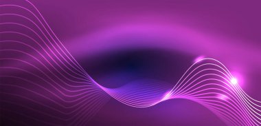 Soyut arkaplan neon dalgası. Duvar kağıdı, afiş, arkaplan, iniş sayfası, duvar resimleri, davetiyeler, posterler için yüksek teknoloji tasarımı