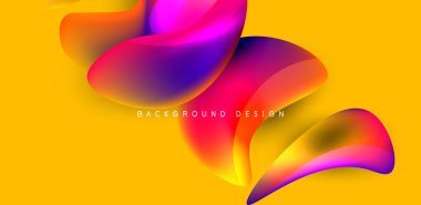 Sıvı renkli 3D elementler soyut arkaplan