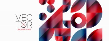 Vektör arkaplanı. Minimalist geometrik arkaplan daireler ve şekillerle süslenmiş. Dijital tasarımlar, sunumlar, web sitesi afişleri, sosyal medya paylaşımları için yaratıcılığı davet eden soyut sanat