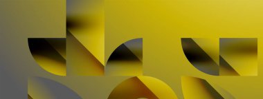 Üçgenler, çizgiler ve yuvarlak şekiller - dinamik geometrik soyut arkaplan. Duvar kağıdı, afiş, arkaplan, iniş sayfası, duvar sanatı, davetiye, baskılar için görsel senfoni