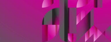 Üçgenler, çizgiler ve yuvarlak şekiller - dinamik geometrik soyut arkaplan. Duvar kağıdı, afiş, arkaplan, iniş sayfası, duvar sanatı, davetiye, baskılar için görsel senfoni