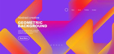 Fluid gradient triangles landing page background. Vector illustration for wallpaper, banner, background, leaflet, catalog, cover, flyer clipart