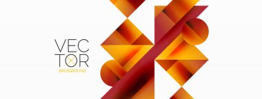 Kareli, üçgenli, daireli geometrik arkaplan. Şekiller uyumlu bir şekilde etkileşir, dijital tasarımlar, sunumlar, web sitesi afişleri, sosyal medya iletileri için görsel olarak çarpıcı bir tasarım oluşturur