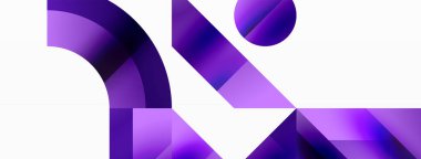 Parlak daire, kare, üçgen minimalist geometrik arkaplanı şekillendirir. Gösterişli, çağdaş tasarım dijital tasarımlar, sunumlar, web sitesi afişleri, sosyal medya paylaşımları için biraz sofistike