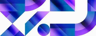 Parlak daire, kare, üçgen minimalist geometrik arkaplanı şekillendirir. Gösterişli, çağdaş tasarım dijital tasarımlar, sunumlar, web sitesi afişleri, sosyal medya paylaşımları için biraz sofistike