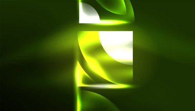 Soyut arka plan vektörü neon parlayan geometrik elementler. Duvar kağıdı, afiş, arkaplan, iniş sayfası, duvar resimleri, davetiyeler, posterler için yüksek teknoloji tasarımı