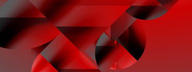 Üçgenler, çizgiler ve yuvarlak şekiller - dinamik geometrik soyut arkaplan. Duvar kağıdı, afiş, arkaplan, iniş sayfası, duvar sanatı, davetiye, baskılar için görsel senfoni