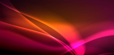 Neon ışıklarının ruhani parıltısında dinamik dalgalar. Hareket akışkanlığı ile neonun ışıl ışıl cazibesini birleştiren kavram, hem canlılığı hem de gelecekteki karmaşıklığı somutlaştıran büyüleyici arka plan.