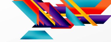 Minimum geometrik soyut arkaplan. Dinamik 3D çizgi kompozisyonu. Duvar kağıdı, afiş, arkaplan veya iniş için moda tekno iş şablonu