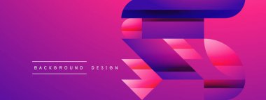 Basit geometrik formlar - dinamik geometrik soyut arkaplan. Duvar kağıdı, afiş, arkaplan, iniş sayfası, duvar sanatı, davetiye, baskılar, posterler için görsel senfoni