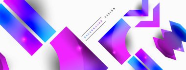 Dinamik bileşim, parlak geometrik şekiller soyut arkaplan. Duvar kağıdı, afiş, arkaplan veya iniş için moda tekno iş şablonu