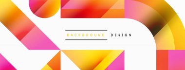 Parlak daire, kare, üçgen minimalist geometrik arkaplanı şekillendirir. Gösterişli, çağdaş tasarım dijital tasarımlar, sunumlar, web sitesi afişleri, sosyal medya paylaşımları için biraz sofistike