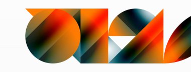 Minimalizm, gradyan cazibesiyle buluşur. Geometrik şekiller sakin bir arka planda birbirine dolanır. İnce renkler birleşir, dinamik bir tuval oluşturur, modern estetiğin kanıtıdır.