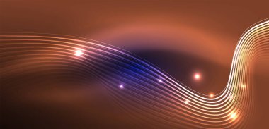 Soyut arkaplan neon dalgası. Duvar kağıdı, afiş, arkaplan, iniş sayfası, duvar resimleri, davetiyeler, posterler için yüksek teknoloji tasarımı