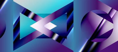 Trendy minimal geometric composition abstract background. Shadow lines and lights on glossy triangles backdrop. Vector Illustration For Wallpaper, Banner, Background, Card, Book Illustration