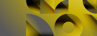 Üçgenler, çizgiler ve yuvarlak şekiller - dinamik geometrik soyut arkaplan. Duvar kağıdı, afiş, arkaplan, iniş sayfası, duvar sanatı, davetiye, baskılar için görsel senfoni