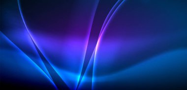 Neon ışıklarının ruhani parıltısında dinamik dalgalar. Hareket akışkanlığı ile neonun ışıl ışıl cazibesini birleştiren kavram, hem canlılığı hem de gelecekteki karmaşıklığı somutlaştıran büyüleyici arka plan.