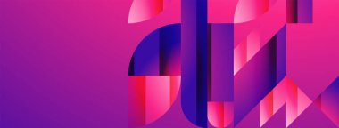 Basit geometrik formlar - dinamik geometrik soyut arkaplan. Duvar kağıdı, afiş, arkaplan, iniş sayfası, duvar sanatı, davetiye, baskılar, posterler için görsel senfoni