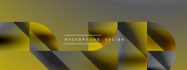 Üçgenler, çizgiler ve yuvarlak şekiller - dinamik geometrik soyut arkaplan. Duvar kağıdı, afiş, arkaplan, iniş sayfası, duvar sanatı, davetiye, baskılar için görsel senfoni