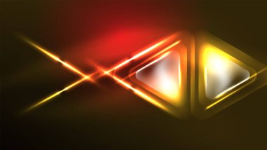 Karanlıkta ışık efektli tekno neon üçgenler