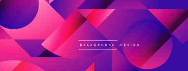 Basit geometrik formlar - dinamik geometrik soyut arkaplan. Duvar kağıdı, afiş, arkaplan, iniş sayfası, duvar sanatı, davetiye, baskılar, posterler için görsel senfoni