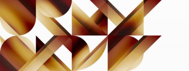 Canlı eğimli üçgenler ve beyaz üzerinde daireler. Dijital tasarımlar, sunumlar, web sitesi afişleri, sosyal medya paylaşımları için şekillerin büyüleyici birleşimi