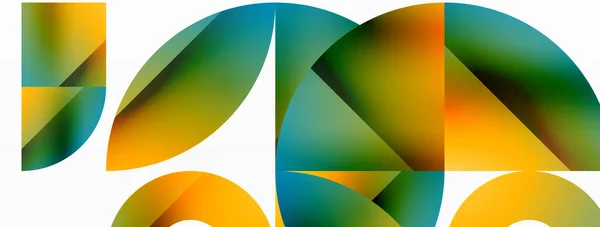 Fond Vectoriel Fond Géométrique Minimaliste Orné Cercles Formes Art Abstrait — Image vectorielle