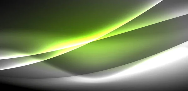 Нео Світлі Хвилі Рухаються Всьому Фону Зачаровуючи Танець Люмінесценції Руху — стоковий вектор