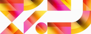 Parlak daire, kare, üçgen minimalist geometrik arkaplanı şekillendirir. Gösterişli, çağdaş tasarım dijital tasarımlar, sunumlar, web sitesi afişleri, sosyal medya paylaşımları için biraz sofistike