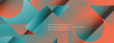 Basit geometrik formlar - dinamik geometrik soyut arkaplan. Duvar kağıdı, afiş, arkaplan, iniş sayfası, duvar sanatı, davetiye, baskılar, posterler için görsel senfoni